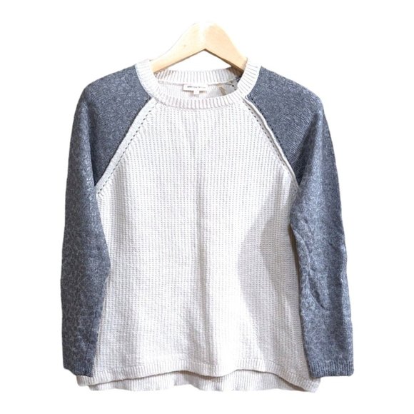 Rebecca Taylor Sweaters - Rebecca Taylor Sweater Women's L Wool Cashmere Cream Grey Leopard Print